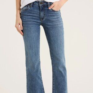 Nikki Raw Hem Mid Rise Ankle Flare Jeans